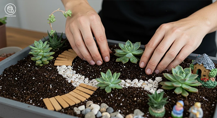 1. Step 3 Start “Building” Mini Succulent Garden